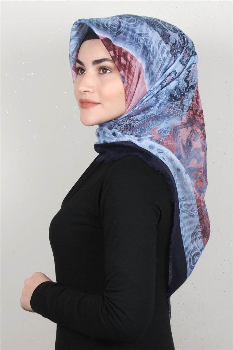 Pamuklu Trend Eşarp 9918-8 Lacivert