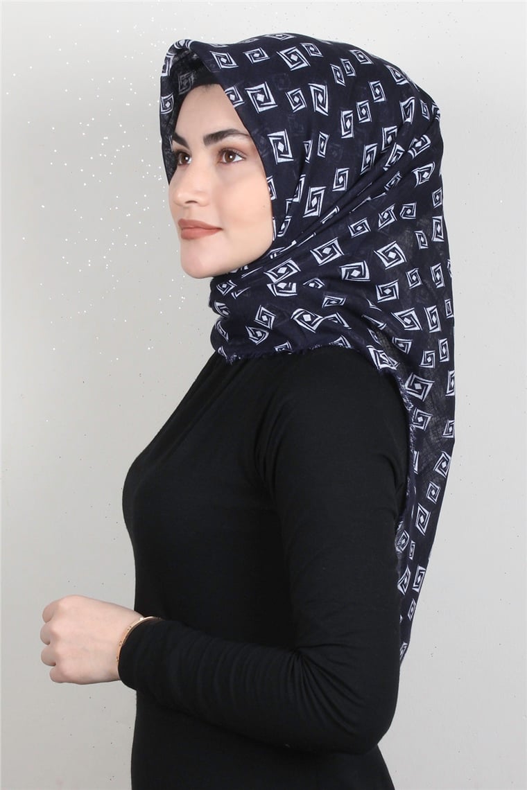 Pamuklu Trend Eşarp 9919-1 Lacivert