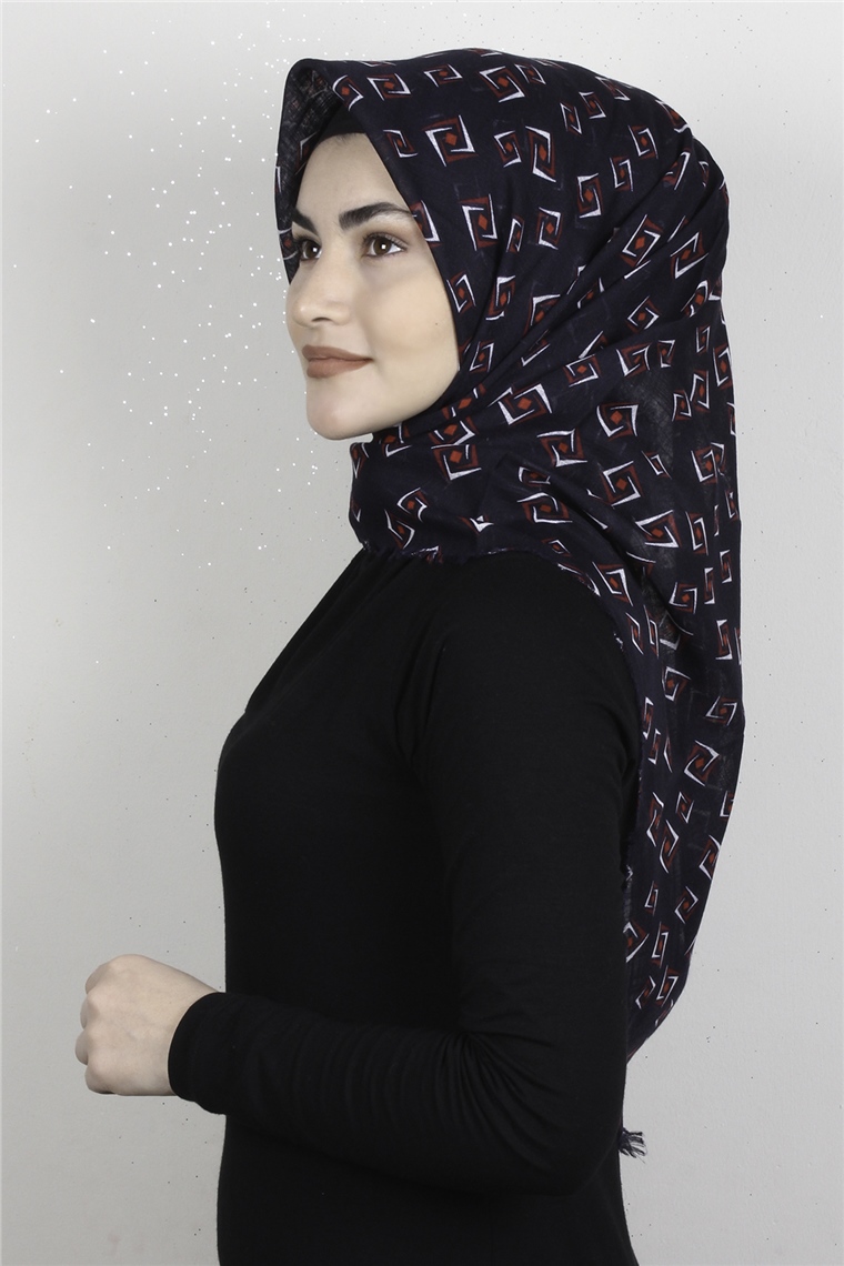 Pamuklu Trend Eşarp 9919-12 Lacivert