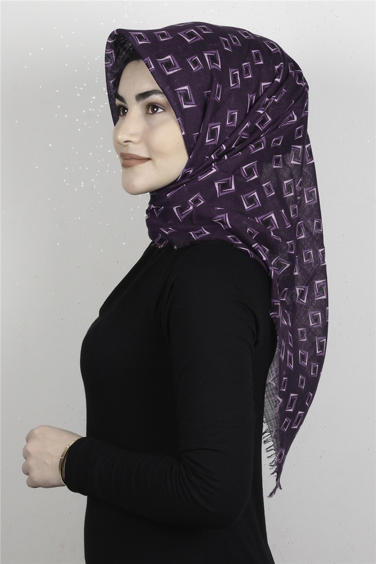 Pamuklu Trend Eşarp 9919-13 Mor