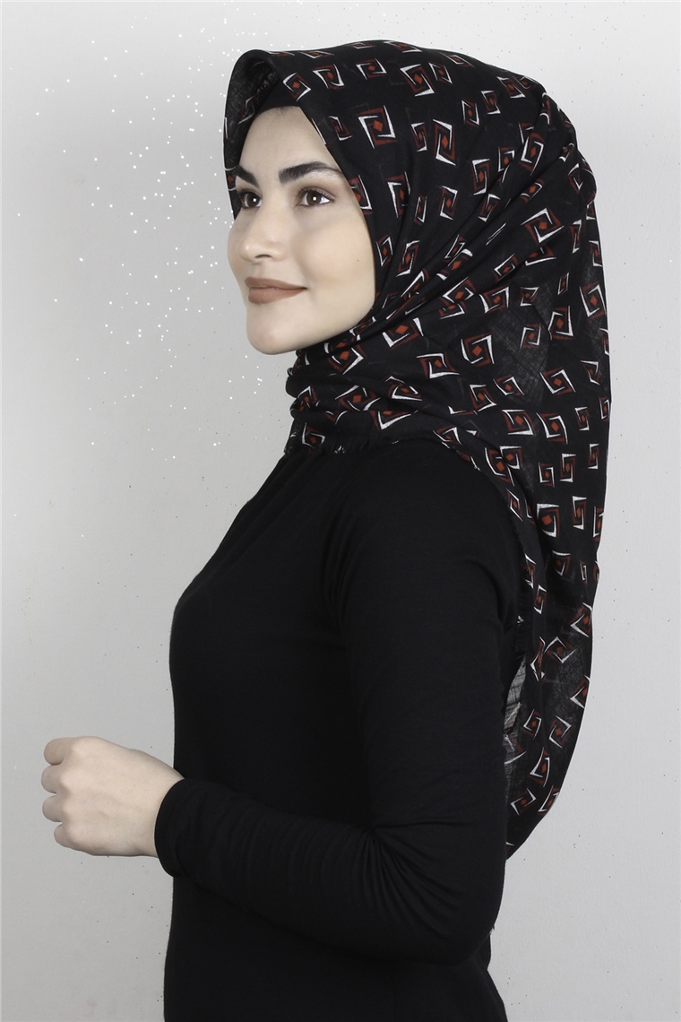Pamuklu Trend Eşarp 9919-17 Siyah