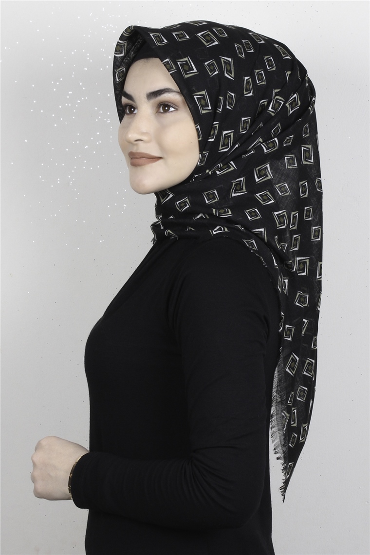 Pamuklu Trend Eşarp 9919-19 Siyah