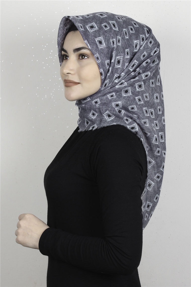 Pamuklu Trend Eşarp 9919-3 Füme