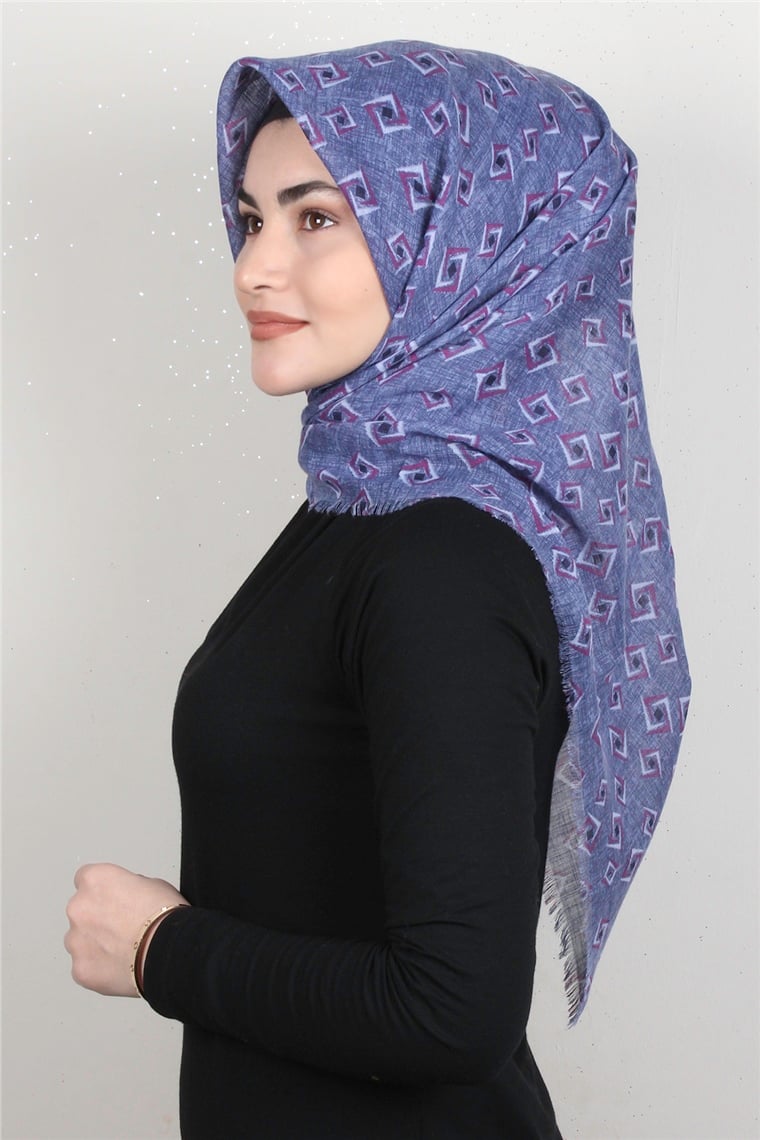Pamuklu Trend Eşarp 9919-8 Mavi