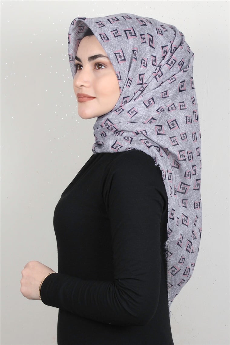 Pamuklu Trend Eşarp 9919-9 Gri