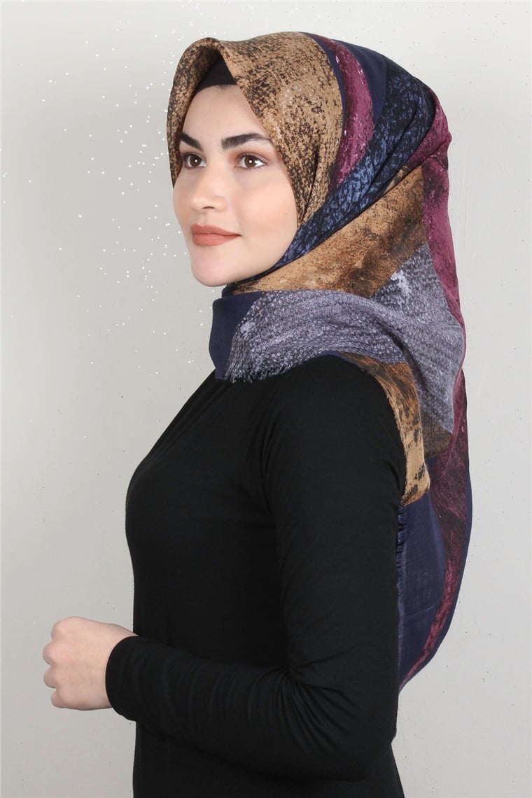 Pamuklu Trend Eşarp 9920-4 İndigo