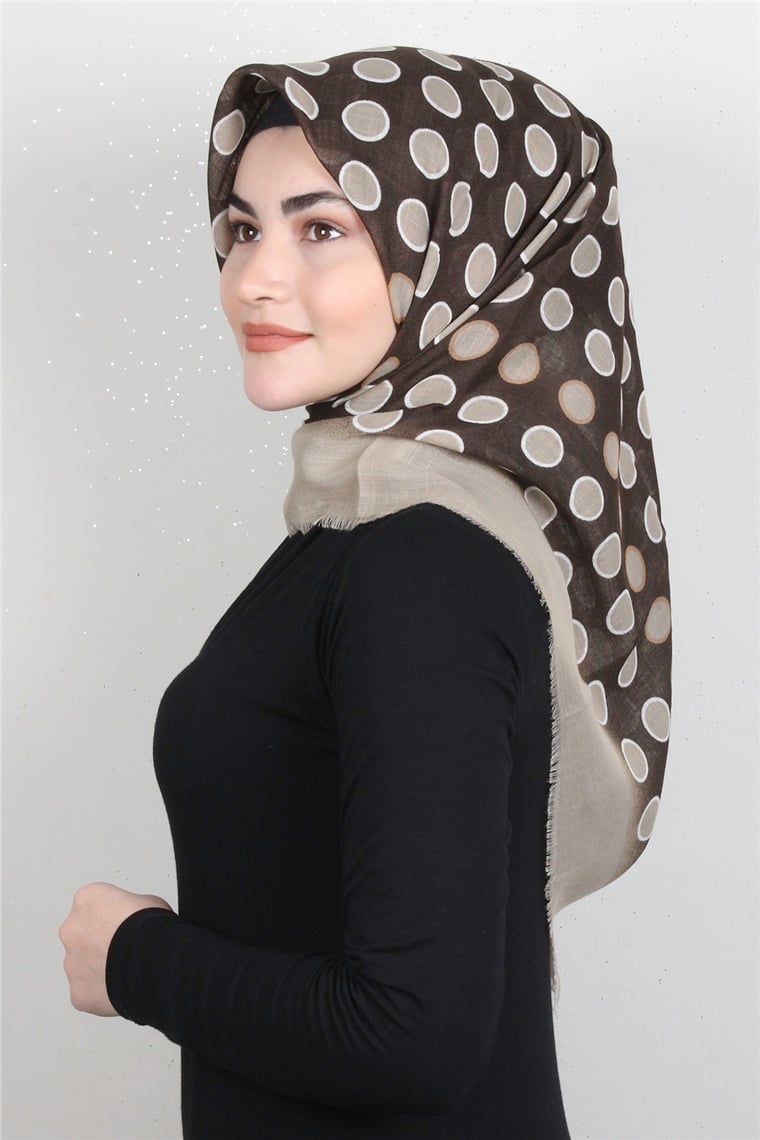 Pamuklu Trend Eşarp 9921-11 Açık Kahverengi