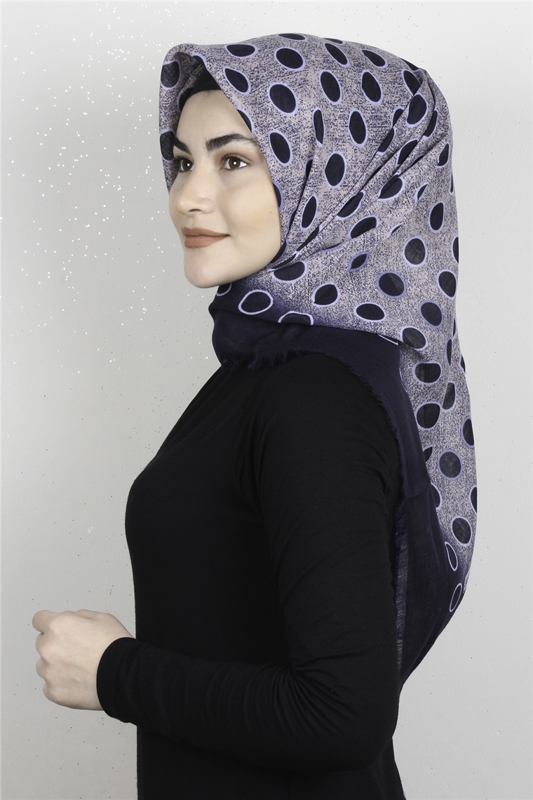 Pamuklu Trend Eşarp 9921-16 Lacivert