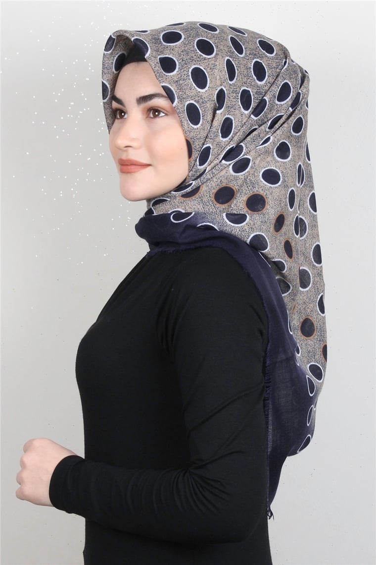 Pamuklu Trend Eşarp 9921-17 Lacivert