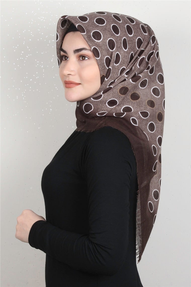 Pamuklu Trend Eşarp 9921-2 Kahverengi