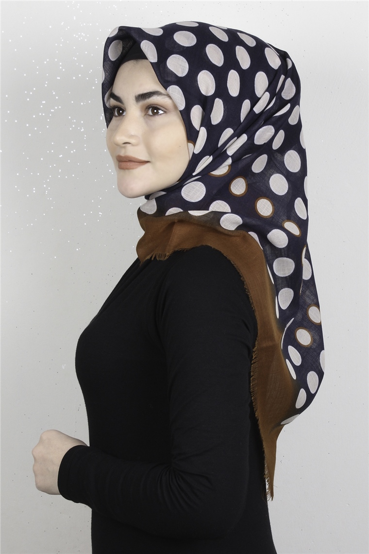 Pamuklu Trend Eşarp 9921-9 Lacivert