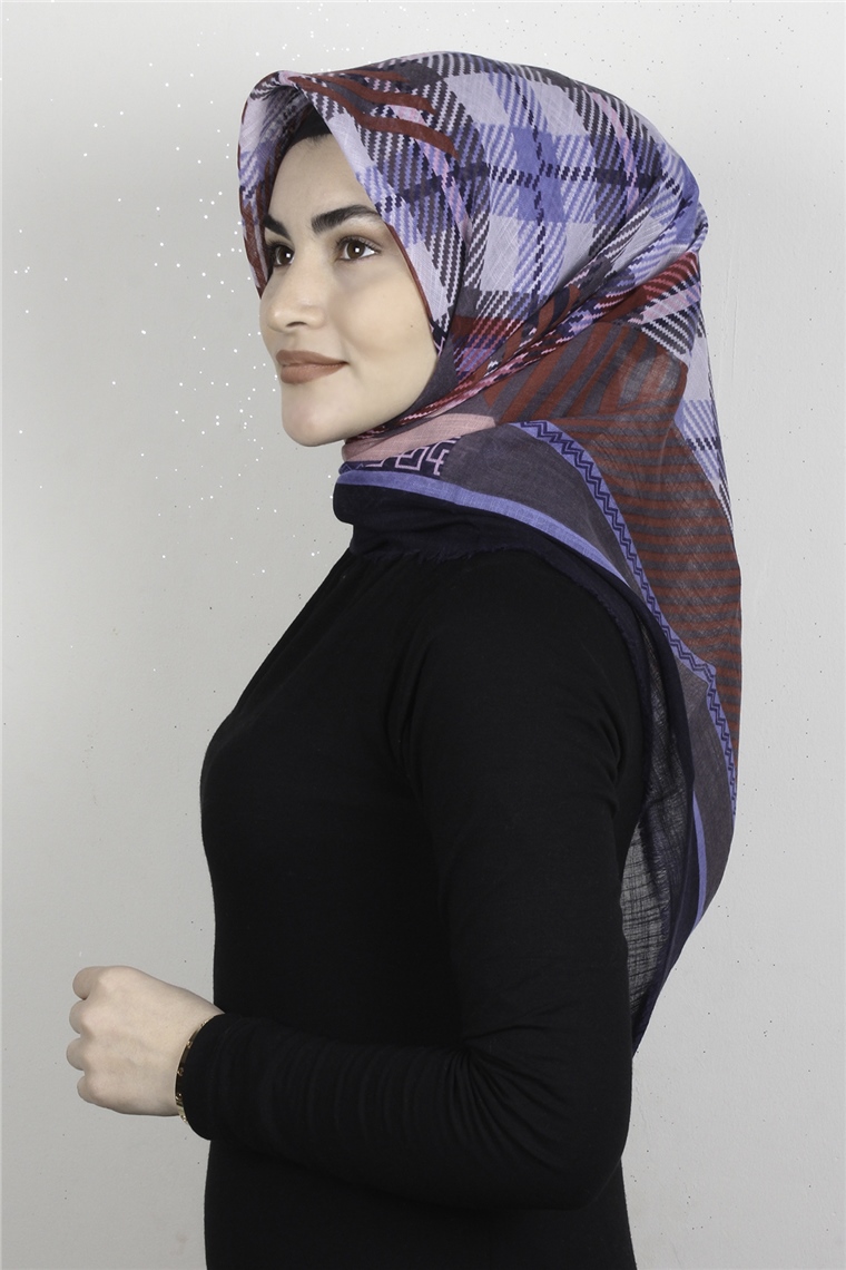 Pamuklu Trend Eşarp 9922-10 Lacivert