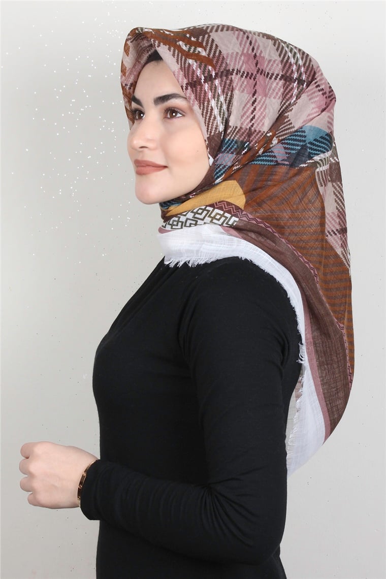 Pamuklu Trend Eşarp 9922-12 Ekru