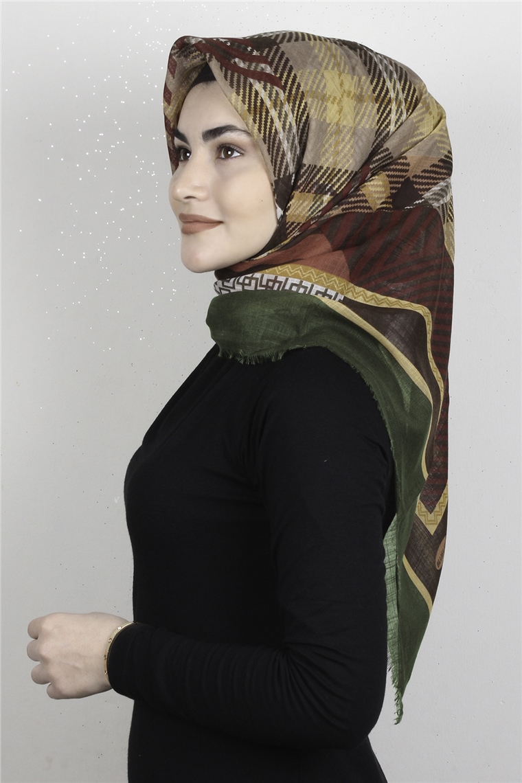 Pamuklu Trend Eşarp 9922-19 Haki