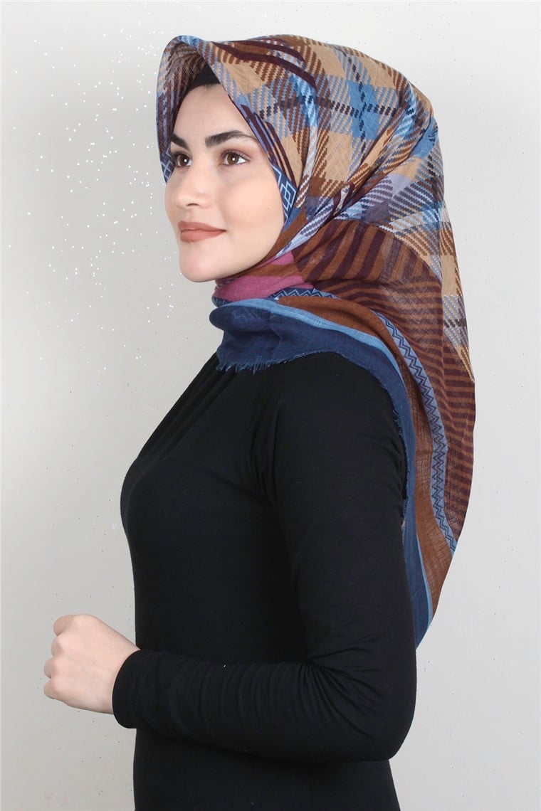 Pamuklu Trend Eşarp 9922-3 İndigo
