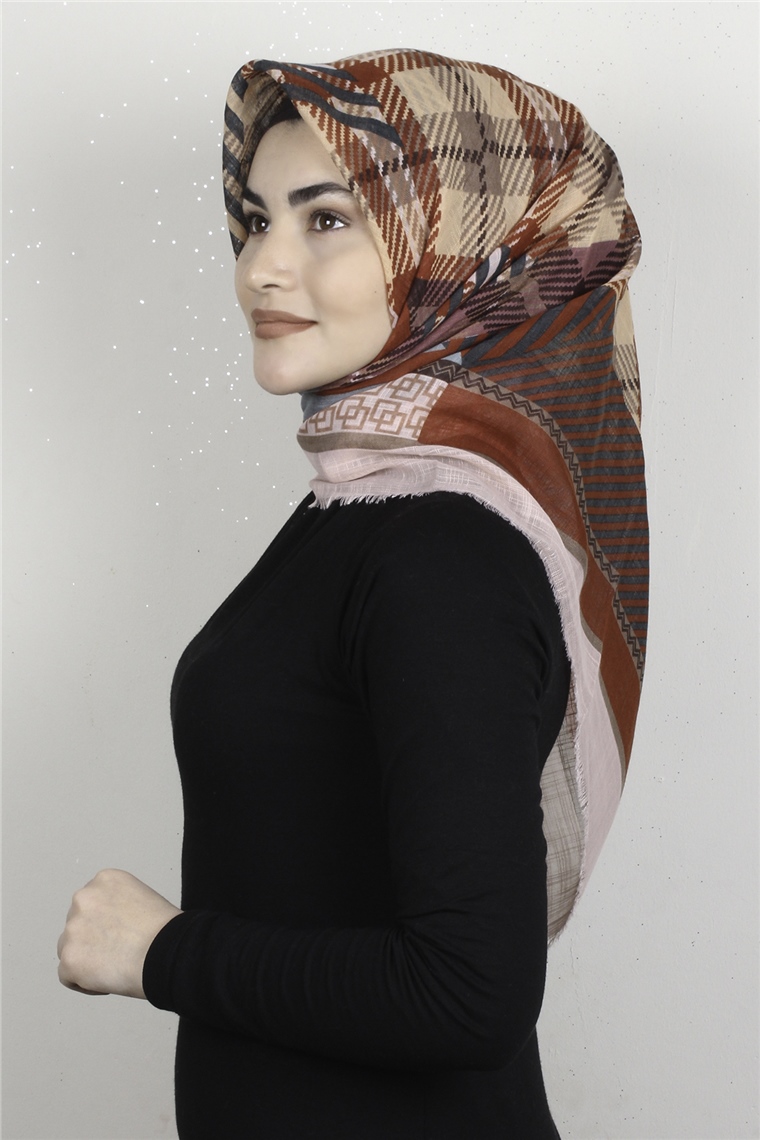 Pamuklu Trend Eşarp 9922-7 Somon