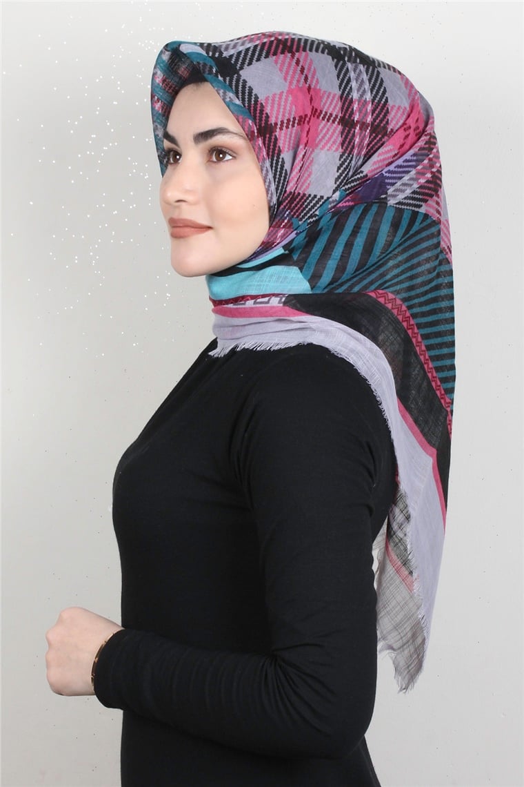 Pamuklu Trend Eşarp 9922-9 Gri