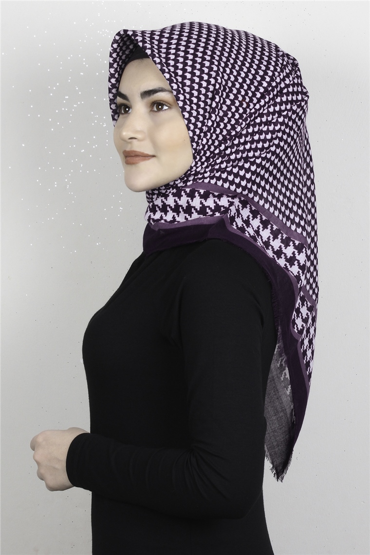 Pamuklu Trend Eşarp 9923-14 Mor
