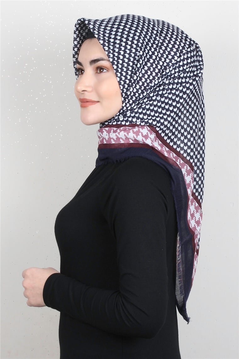 Pamuklu Trend Eşarp 9923-3 Lacivert