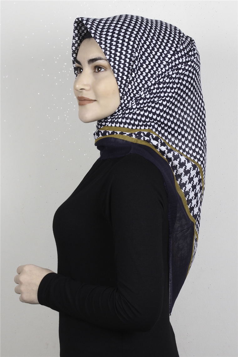 Pamuklu Trend Eşarp 9923-5 Lacivert