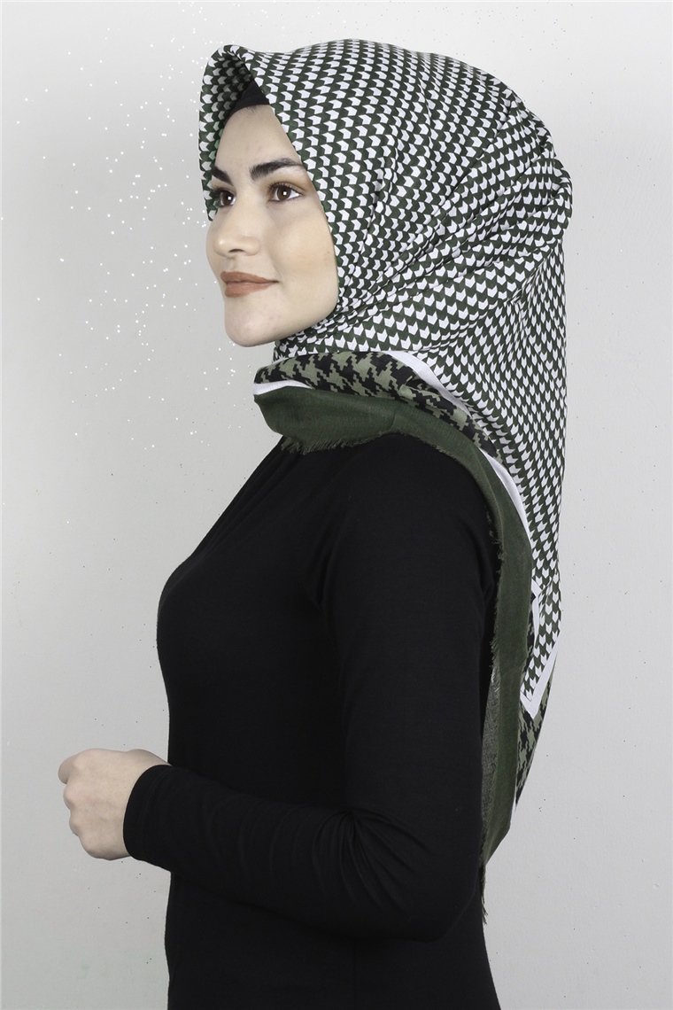 Pamuklu Trend Eşarp 9923-7 Yeşil