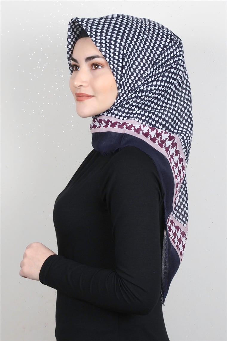 Pamuklu Trend Eşarp 9923-8 Lacivert