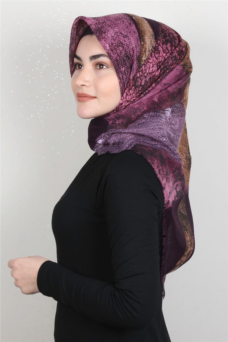 Pamuklu Trend Eşarp 9924-10 Mor