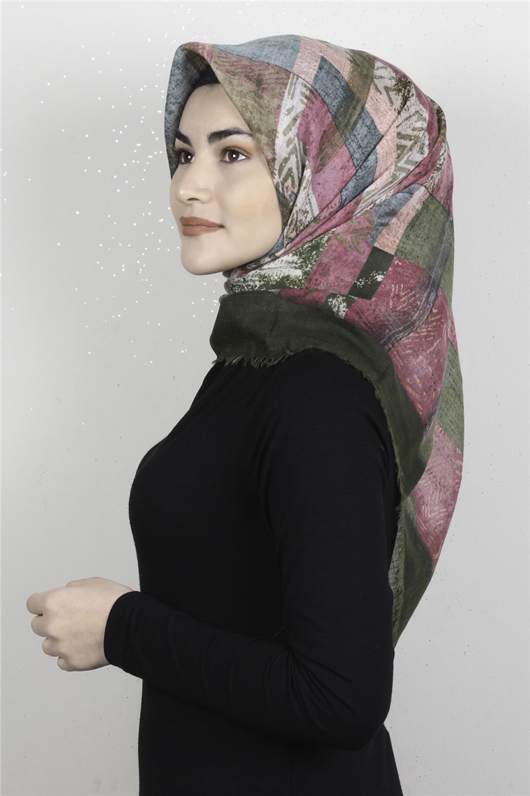 Pamuklu Trend Eşarp 9924-12 Haki