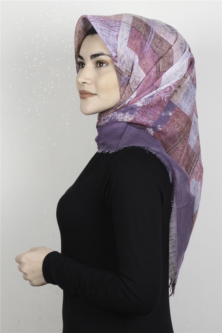 Pamuklu Trend Eşarp 9924-2 Lila