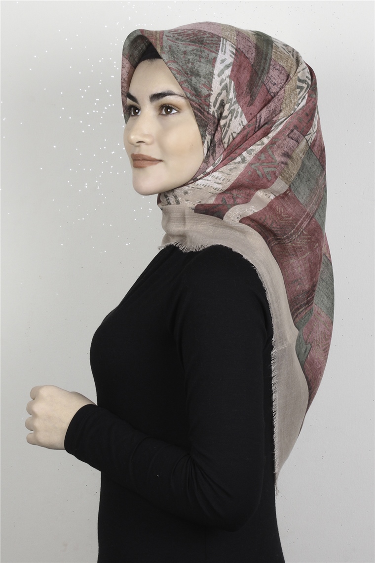 Pamuklu Trend Eşarp 9924-3 Krem