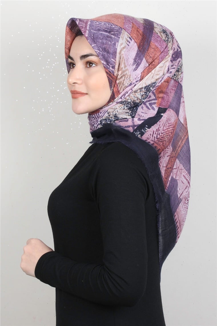 Pamuklu Trend Eşarp 9924-6 Lacivert