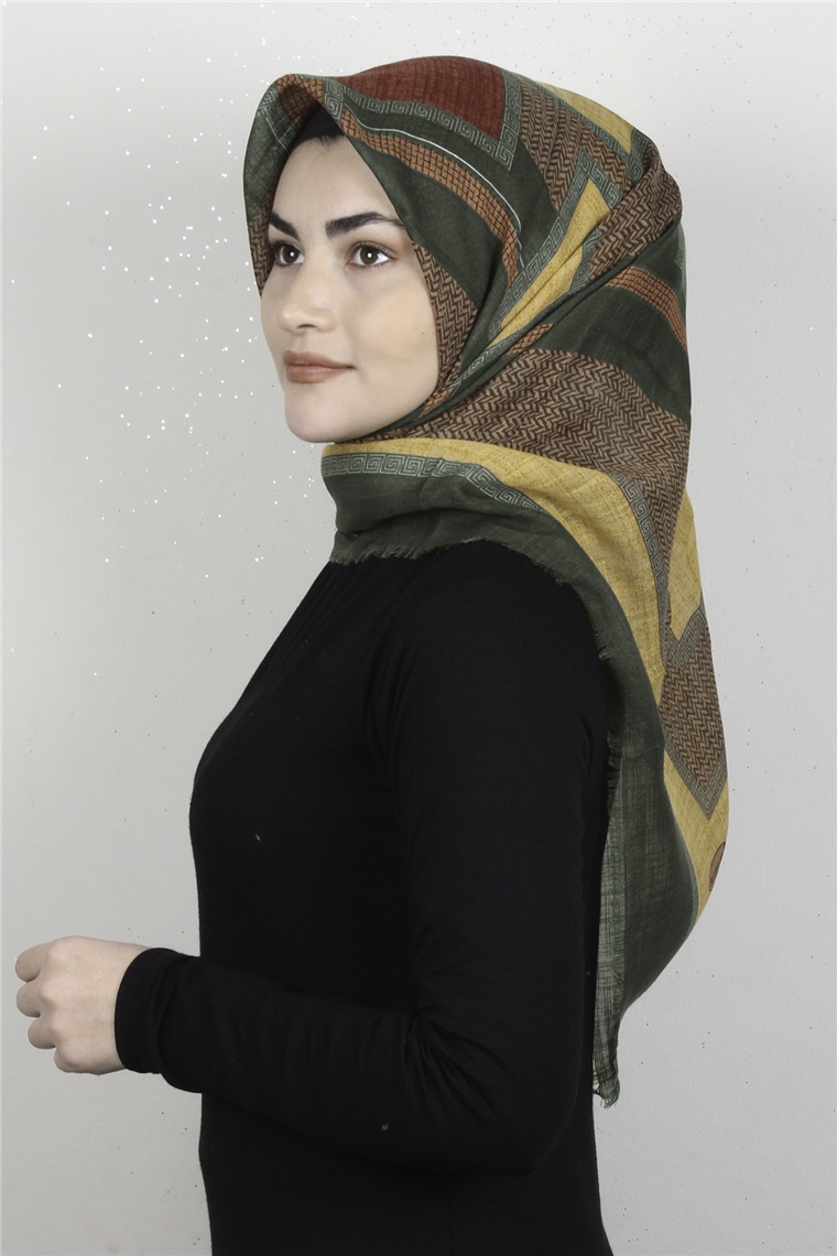 Pamuklu Trend Eşarp 9925-2 Haki