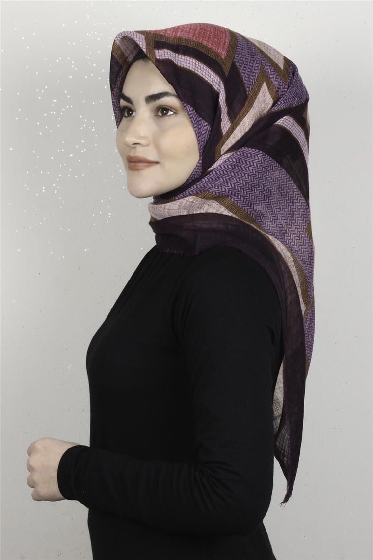 Pamuklu Trend Eşarp 9925-4 Mor