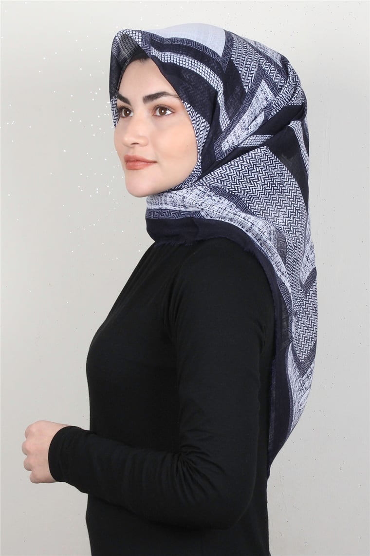 Pamuklu Trend Eşarp 9925-5 Lacivert