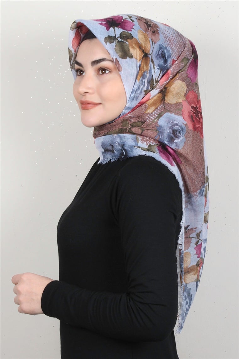 Pamuklu Trend Eşarp 9926-13 Mavi