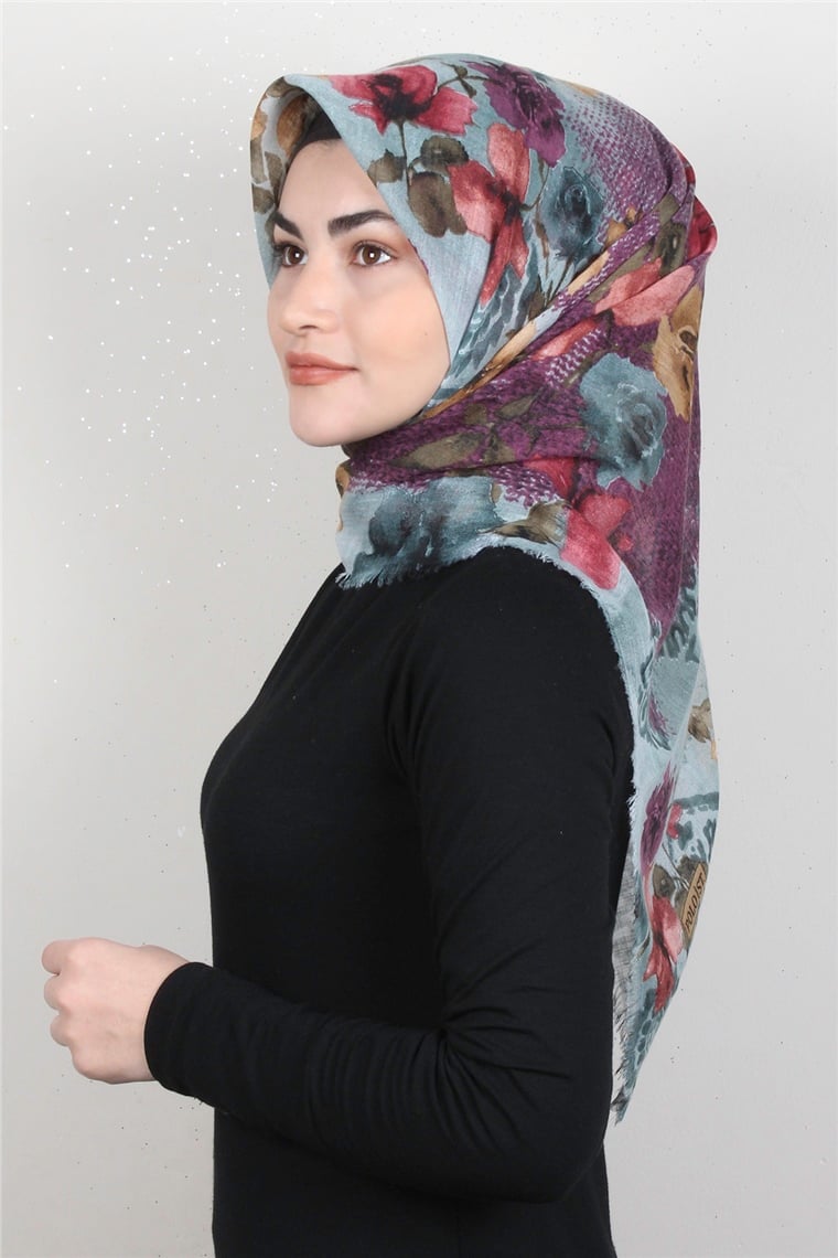 Pamuklu Trend Eşarp 9926-14 Su Yeşili
