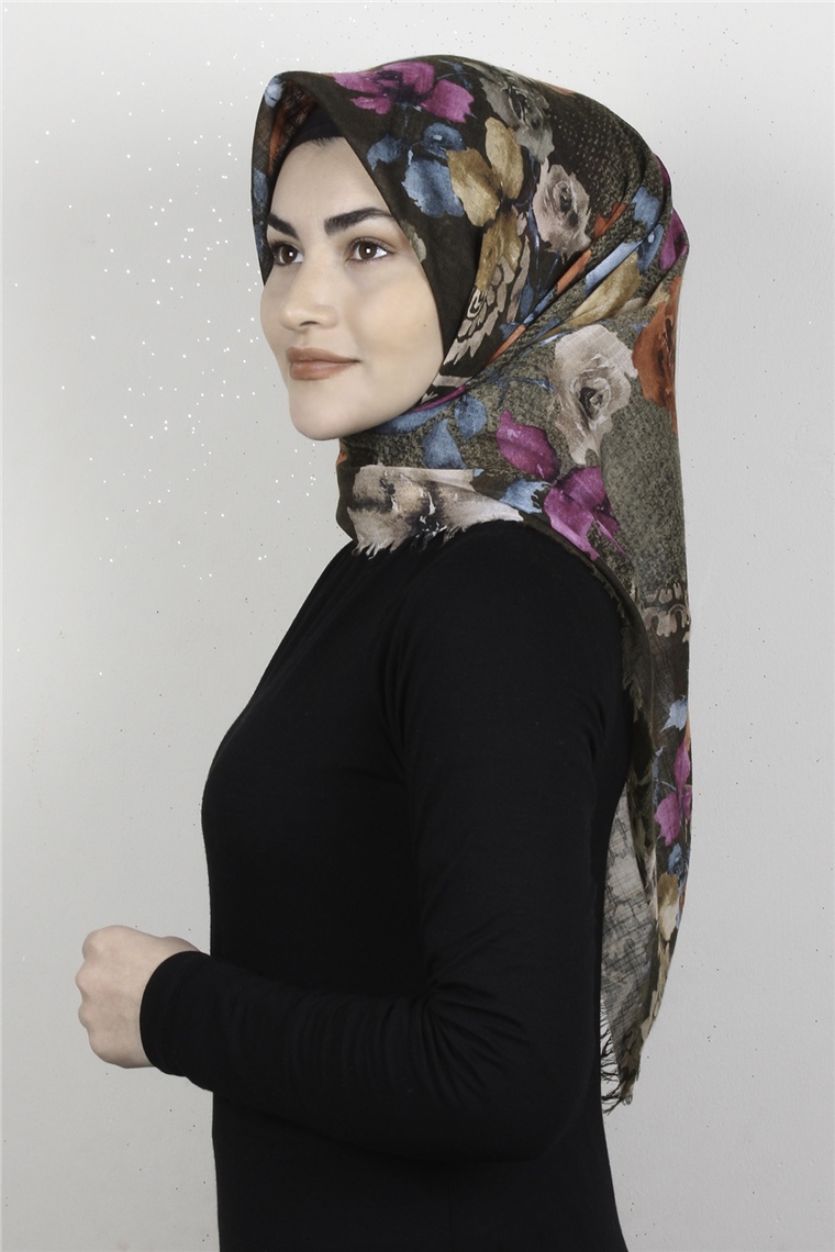 Pamuklu Trend Eşarp 9926-5 Haki