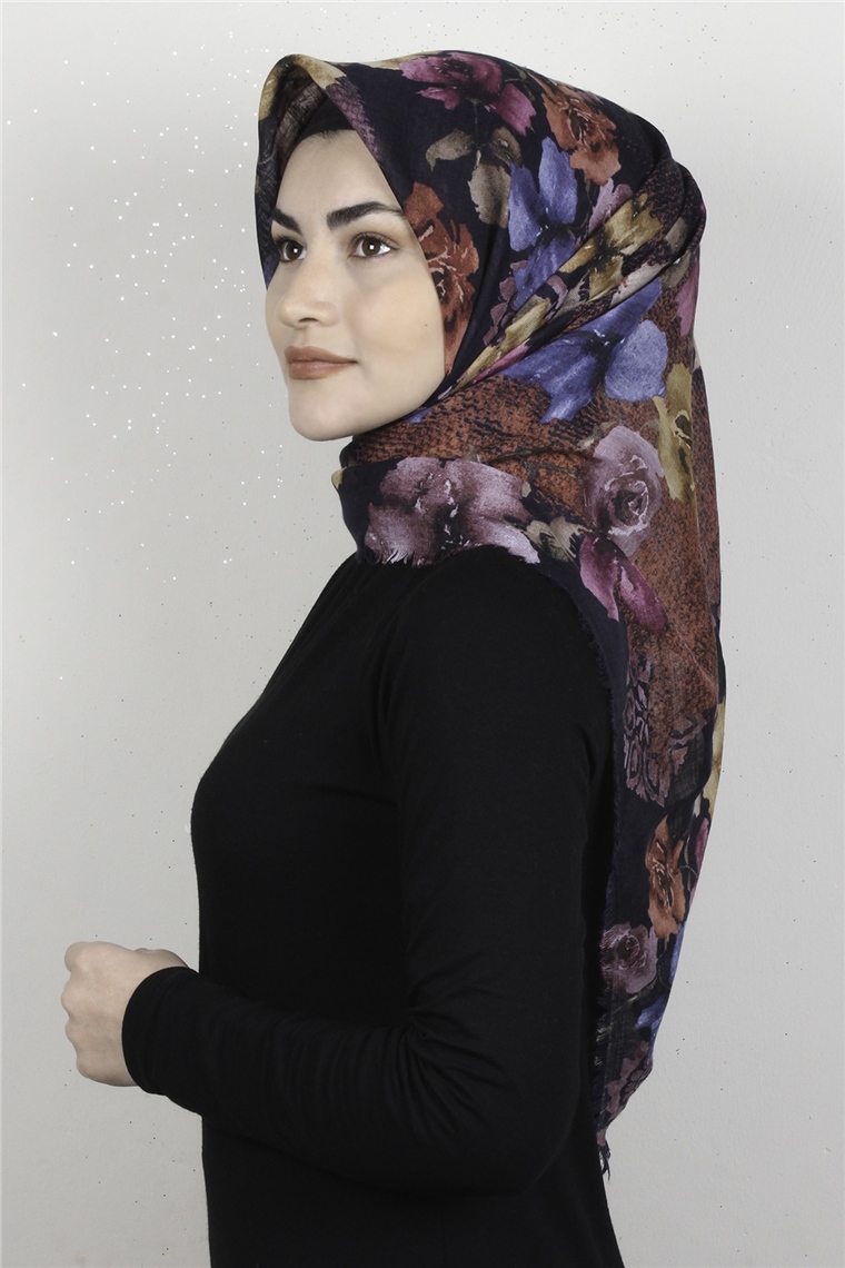 Pamuklu Trend Eşarp 9926-6 Lacivert