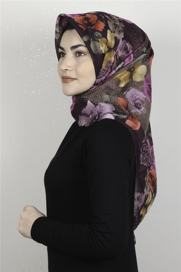 Pamuklu Trend Eşarp 9926-9 Mor