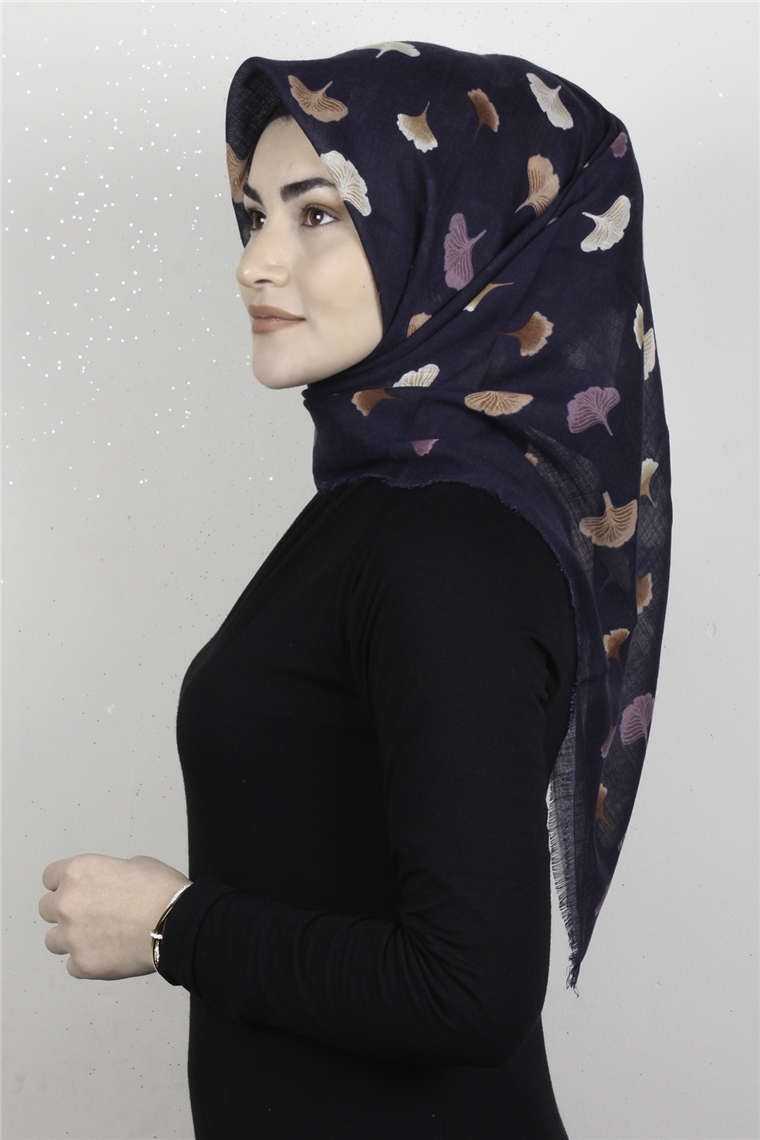Pamuklu Trend Eşarp 9927-7 Lacivert