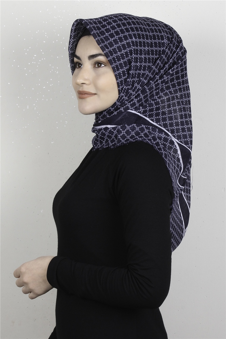 Pamuklu Trend Eşarp 9928-10 Lacivert