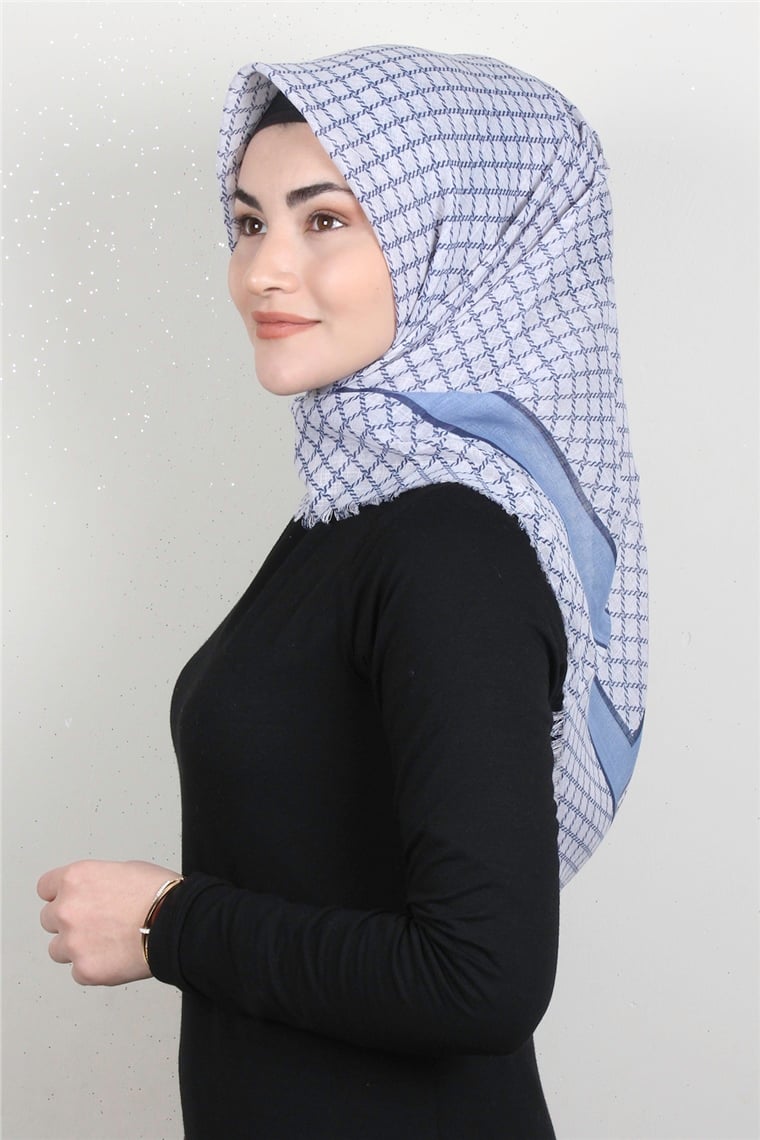 Pamuklu Trend Eşarp 9928-8 Bebe Mavisi