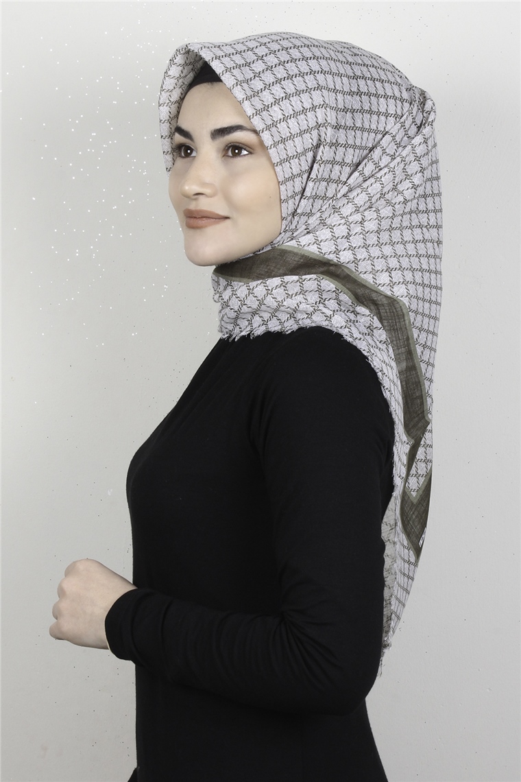 Pamuklu Trend Eşarp 9928-9 Haki