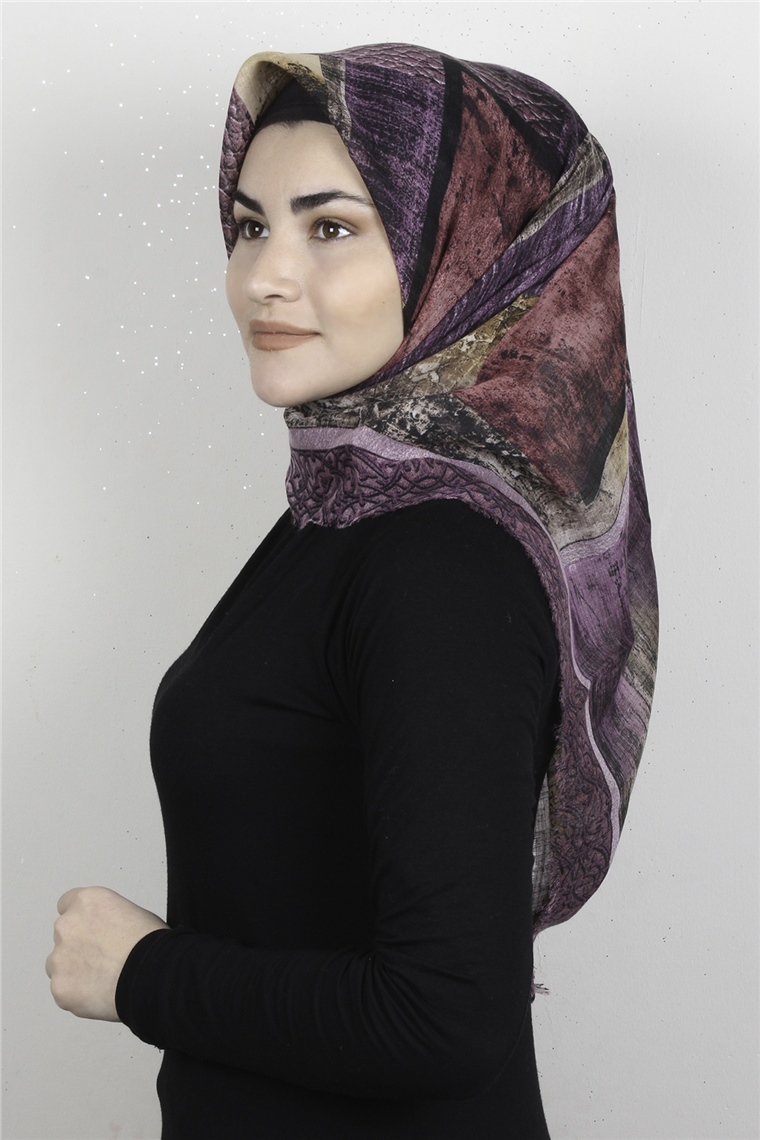 Pamuklu Trend Eşarp 9929-1 Mor