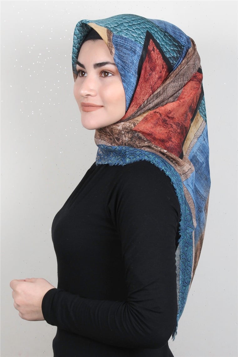 Pamuklu Trend Eşarp 9929-5 Mavi