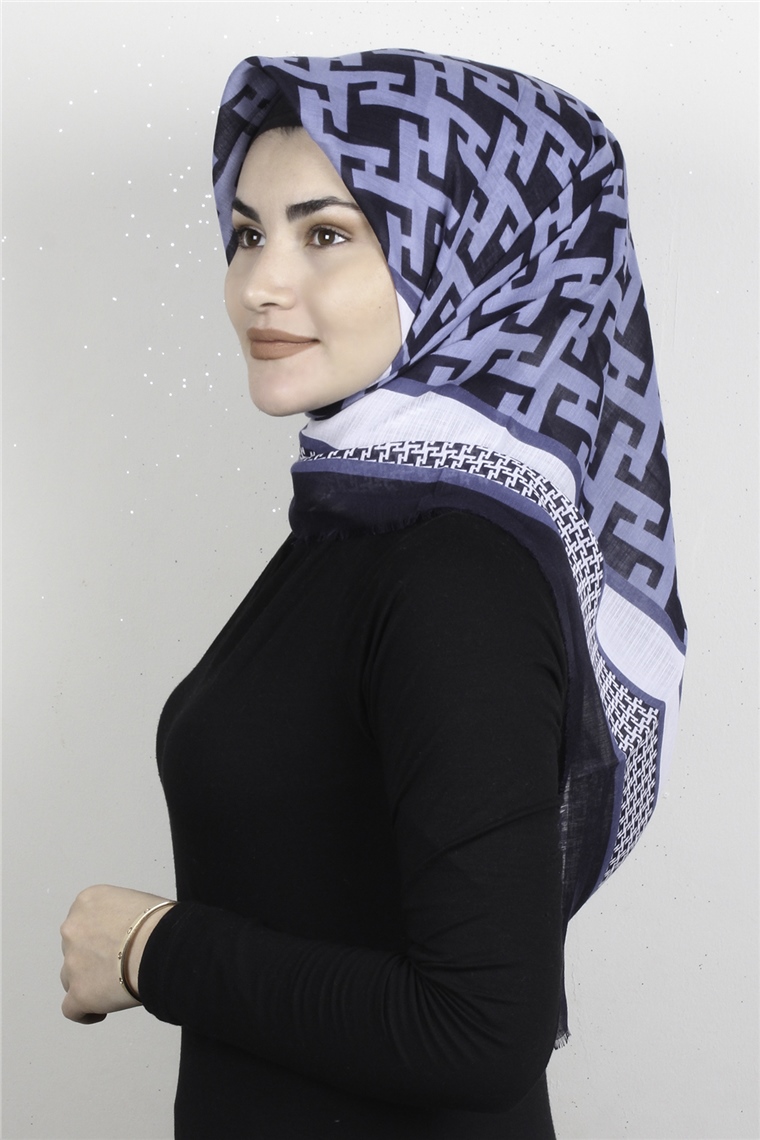 Pamuklu Trend Eşarp 9932-1 Lacivert