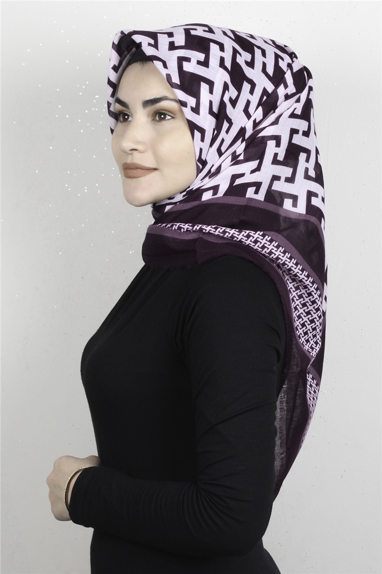 Pamuklu Trend Eşarp 9932-4 Mor