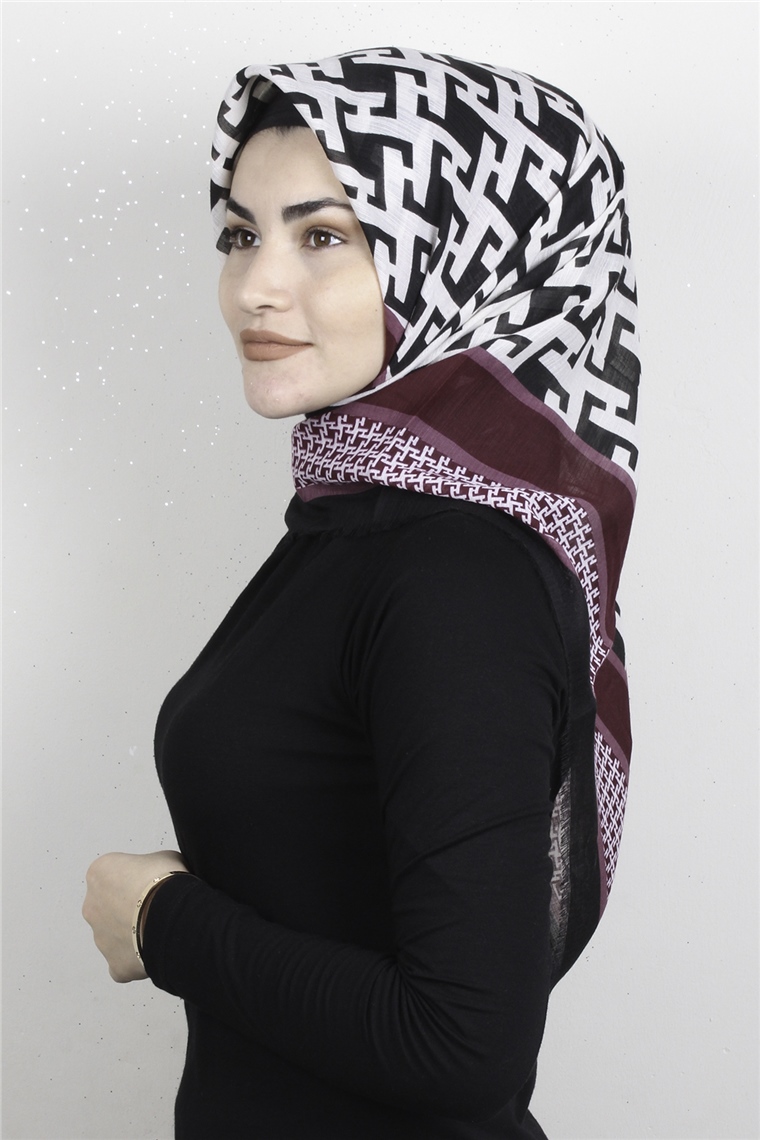 Pamuklu Trend Eşarp 9932-9 Mürdüm