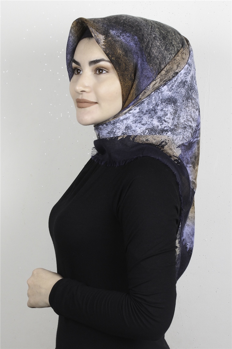 Pamuklu Trend Eşarp 9933-11 Lacivert