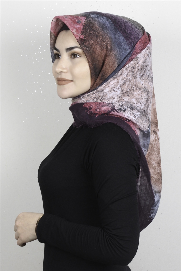 Pamuklu Trend Eşarp 9933-7 Mor